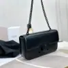 REPLICA CELINE CHAIN SHOULDER BAG CLAUDE IN SHINY CALFSKIN FULL BLACK #3939 - Image 18