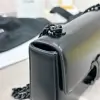 REPLICA CELINE CHAIN SHOULDER BAG CLAUDE IN SHINY CALFSKIN FULL BLACK #3939 - Image 5