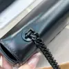REPLICA CELINE CHAIN SHOULDER BAG CLAUDE IN SHINY CALFSKIN FULL BLACK #3939 - Image 9