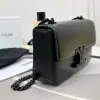 REPLICA CELINE CHAIN SHOULDER BAG CLAUDE IN SHINY CALFSKIN FULL BLACK #3939 - Image 2