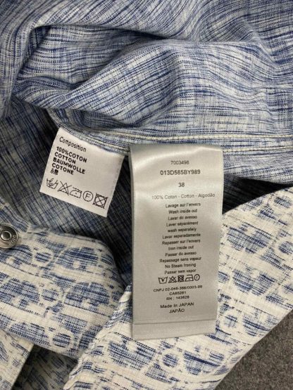  Dior Blue and White Dior Oblique Kasuri Cotton Denim Overshirt #3982 - Image 18