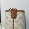REPLICA CELINE SMALL BUCKET IN TRIOMPHE CANVAS AND CALFSKIN 191442 GREGE #3962 - Image 10