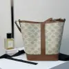 REPLICA CELINE SMALL BUCKET IN TRIOMPHE CANVAS AND CALFSKIN 191442 GREGE #3962 - Image 11