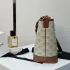 REPLICA CELINE SMALL BUCKET IN TRIOMPHE CANVAS AND CALFSKIN 191442 GREGE #3962 - Image 12
