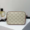 REPLICA CELINE SMALL BUCKET IN TRIOMPHE CANVAS AND CALFSKIN 191442 GREGE #3962 - Image 4