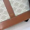 REPLICA CELINE SMALL BUCKET IN TRIOMPHE CANVAS AND CALFSKIN 191442 GREGE #3962 - Image 7