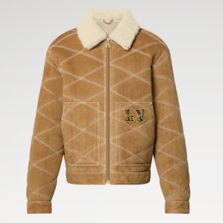 Replica Louis Vuitton Embroidered Shearling Workwear Blouson 1AFXIM #4009