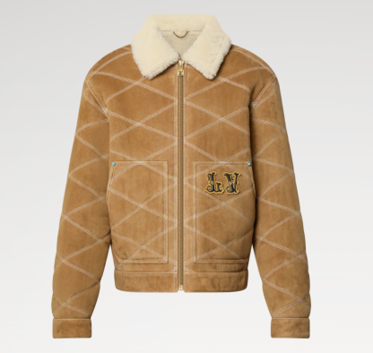 Replica Louis Vuitton Embroidered Shearling Workwear Blouson 1AFXIM #4009