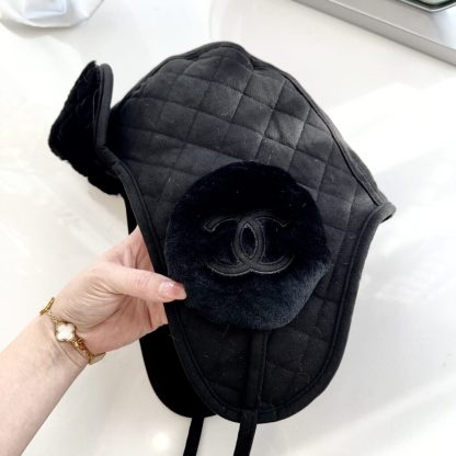  CHANEL Lambskin Skiing Hat Black 2025 #4081 - Image 8