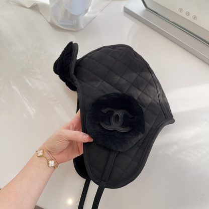  CHANEL Lambskin Skiing Hat Black 2025 #4081 - Image 4
