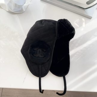 Replica CHANEL Lambskin Skiing Hat Black 2025 #4081