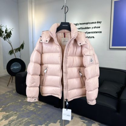 REPLICA MONCLER MAIRE HOODED SHORT DOWN JACKET FOR WOMEN PINK #3989 - Image 2