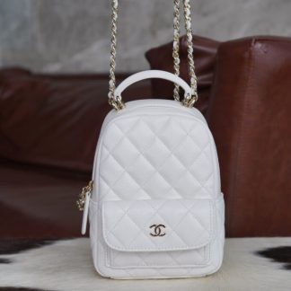 REPLICA CHANEL CLASSIC MINI BACKPACK CAVIAR WHITE #4035