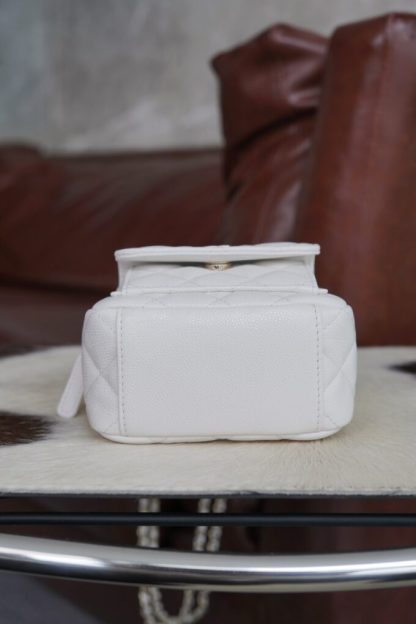 REPLICA CHANEL CLASSIC MINI BACKPACK CAVIAR WHITE #4035 - Image 7