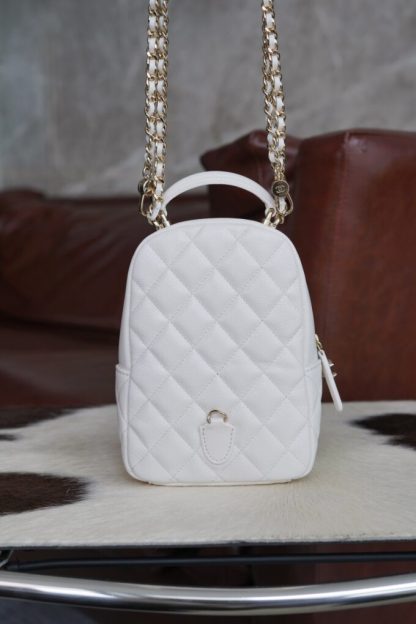 REPLICA CHANEL CLASSIC MINI BACKPACK CAVIAR WHITE #4035 - Image 8