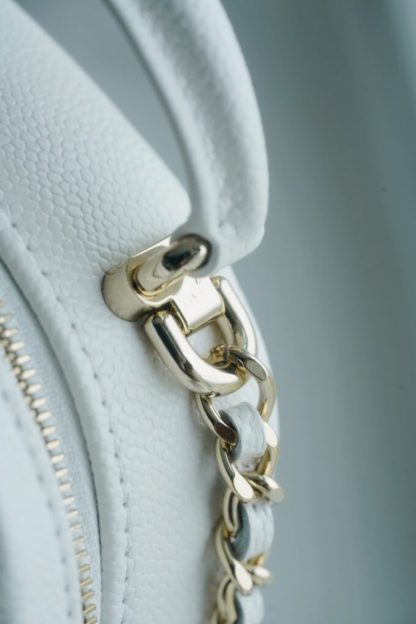 REPLICA CHANEL CLASSIC MINI BACKPACK CAVIAR WHITE #4035 - Image 10