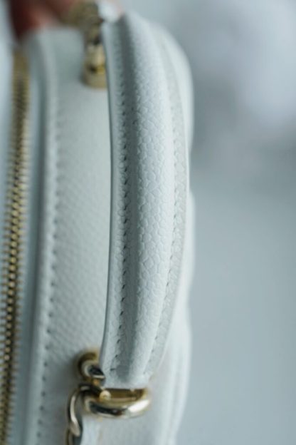 REPLICA CHANEL CLASSIC MINI BACKPACK CAVIAR WHITE #4035 - Image 17