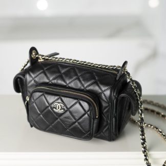 REPLICA CHANEL SMALL CAMERA CASE BLACK #4032