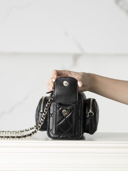 REPLICA CHANEL SMALL CAMERA CASE BLACK #4032 - Image 7