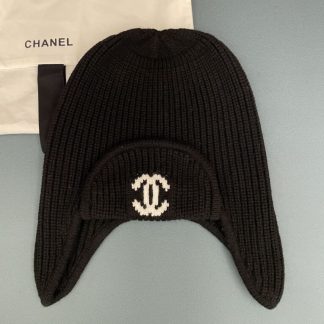 Replica CHANEL Wool Skiing Hat Black & White 2025 #4086