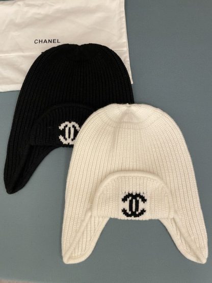  CHANEL Wool Skiing Hat Black & White 2025 #4086 - Image 7