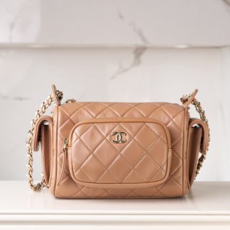 REPLICA CHANEL SMALL CAMERA CASE CARAMEL #4033
