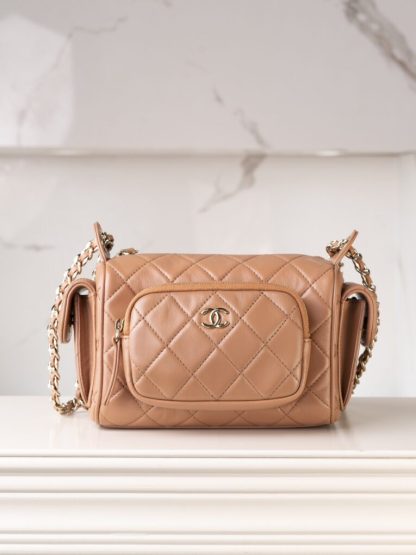 REPLICA CHANEL SMALL CAMERA CASE CARAMEL #4033