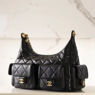 REPLICA CHANEL MAXI HOBO BAG BLACK 2025 #4036
