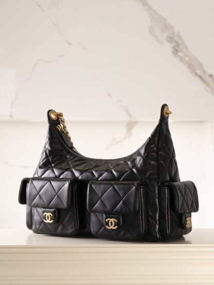 REPLICA CHANEL MAXI HOBO BAG BLACK 2025 #4036