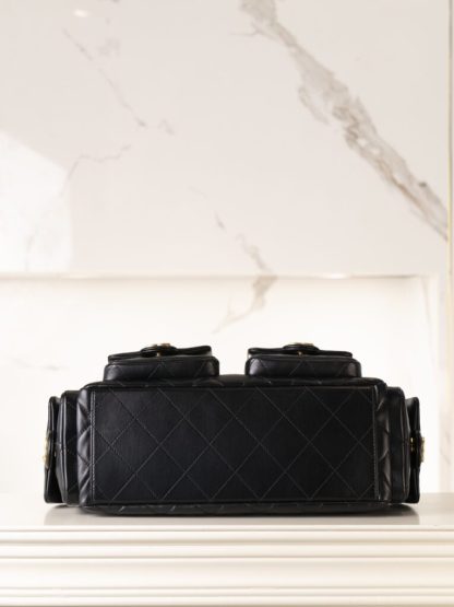 REPLICA CHANEL MAXI HOBO BAG BLACK LAMBSKIN 2025 #4036 - Image 3