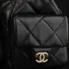 REPLICA CHANEL MAXI HOBO BAG BLACK LAMBSKIN 2025 #4036 - Image 11