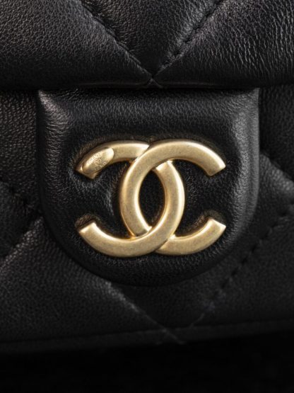 REPLICA CHANEL MAXI HOBO BAG BLACK LAMBSKIN 2025 #4036 - Image 16