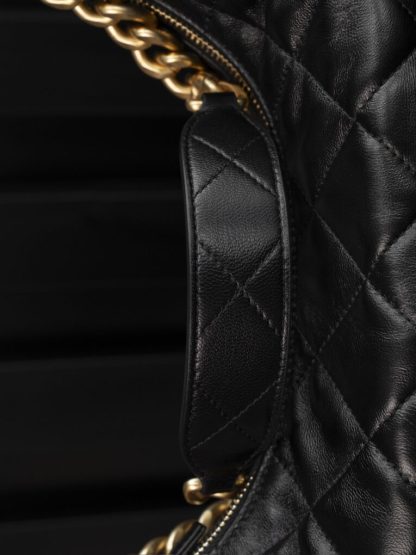 REPLICA CHANEL MAXI HOBO BAG BLACK LAMBSKIN 2025 #4036 - Image 20