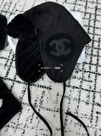  CHANEL Lambskin Skiing Hat Black 2025 #4081 - Image 2