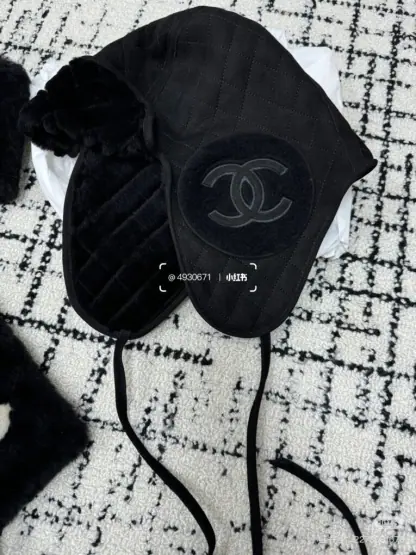  CHANEL Lambskin Skiing Hat Black 2025 #4081 - Image 2