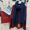  Loro Piana Vallé Scarf Cashmere Navy Blue #4017 - Image 6