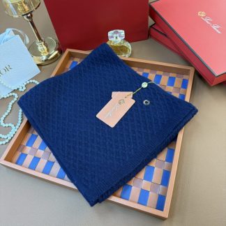 Replica Loro Piana Vallé Scarf Cashmere Navy Blue #4017