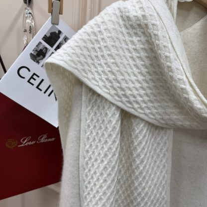  Loro Piana Vallé Scarf Cashmere White #4015 - Image 7