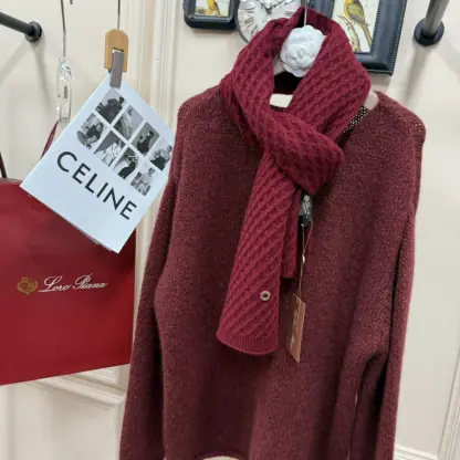  Loro Piana Vallé Scarf Cashmere Weathering Steel Melange #4014 - Image 6