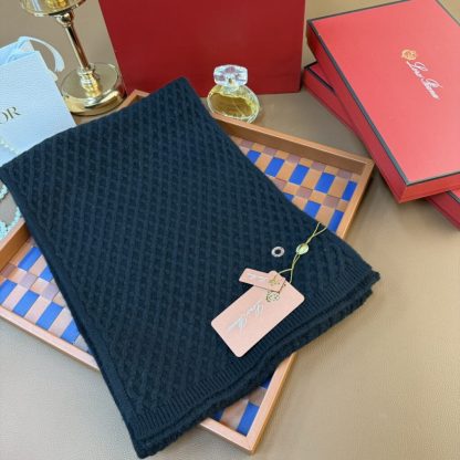 Replica Loro Piana Vallé Scarf Cashmere Black #4016