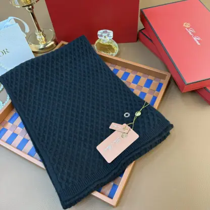 Replica Loro Piana Vallé Scarf Cashmere Black #4016