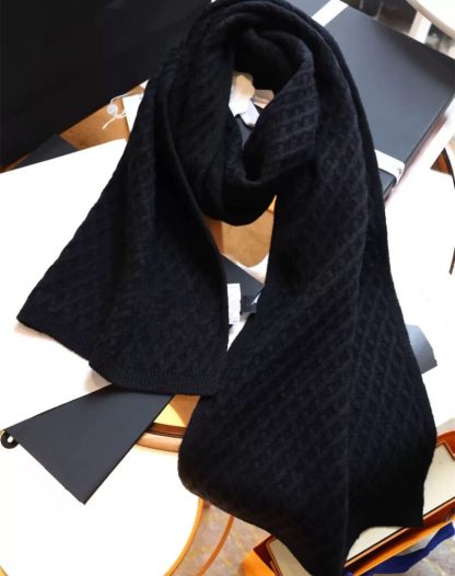  Loro Piana Vallé Scarf Cashmere Black #4016 - Image 5