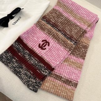 Replica CHANEL Wool & Cashmere Pink & Multicolor Scarf #4089