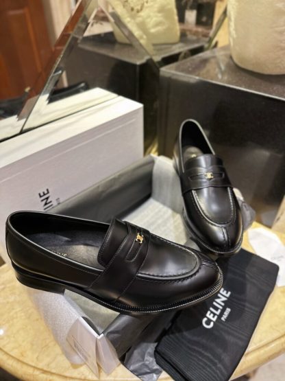 REPLICA CELINE MALAQUAIS TRIOMPHE LOAFER IN POLISHED BULL #3927 - Image 5