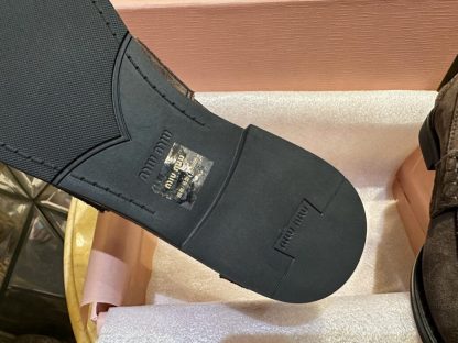  Miu Miu Faded suede loafers metal coin #4026 - Image 10