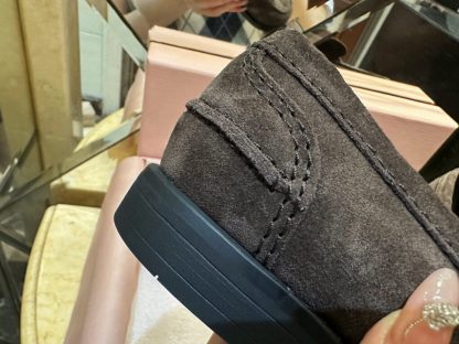  Miu Miu Faded suede loafers metal coin #4026 - Image 12