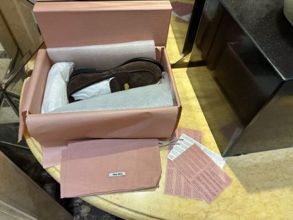  Miu Miu Faded suede loafers metal coin #4026 - Image 8