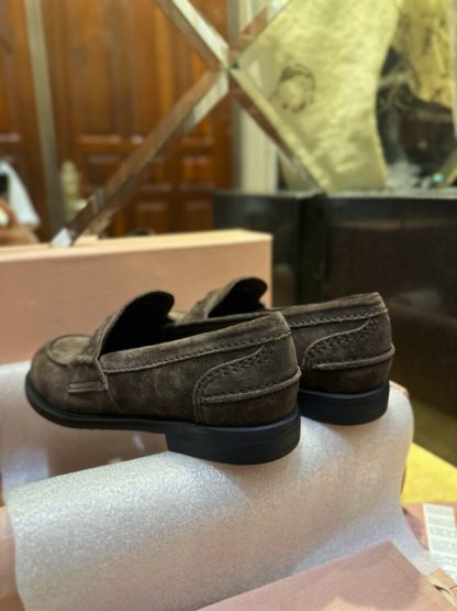  Miu Miu Faded suede loafers metal coin #4026 - Image 7