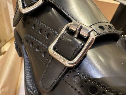  Church's X Miu Miu Brushed Leather Double Monk Brogue Shoes #4029 - Image 12