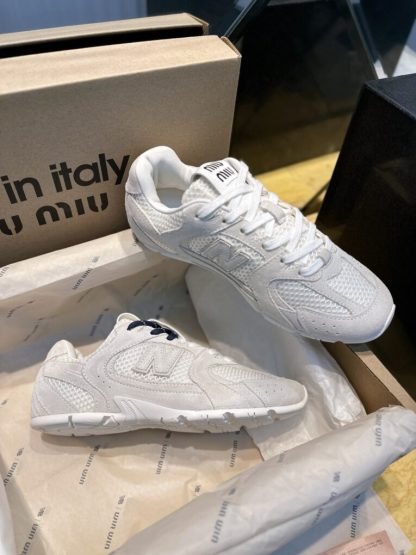  New Balance X Miu Miu 530 SL suede and mesh sneakers #4030 - Image 4